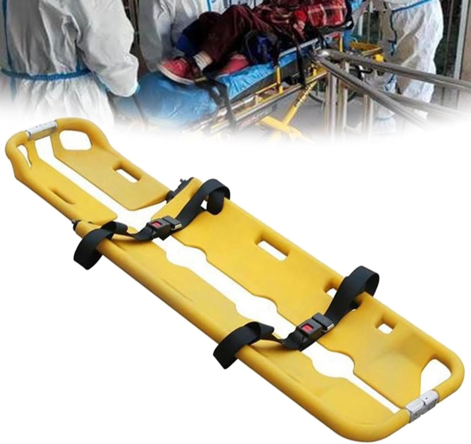 SWENEEN Folding Stretcher,Lightweight Fire Emergency Flat Folding Scoop Stretcher With Safety,Portable Patient Transfer Board,For Hospital Home,