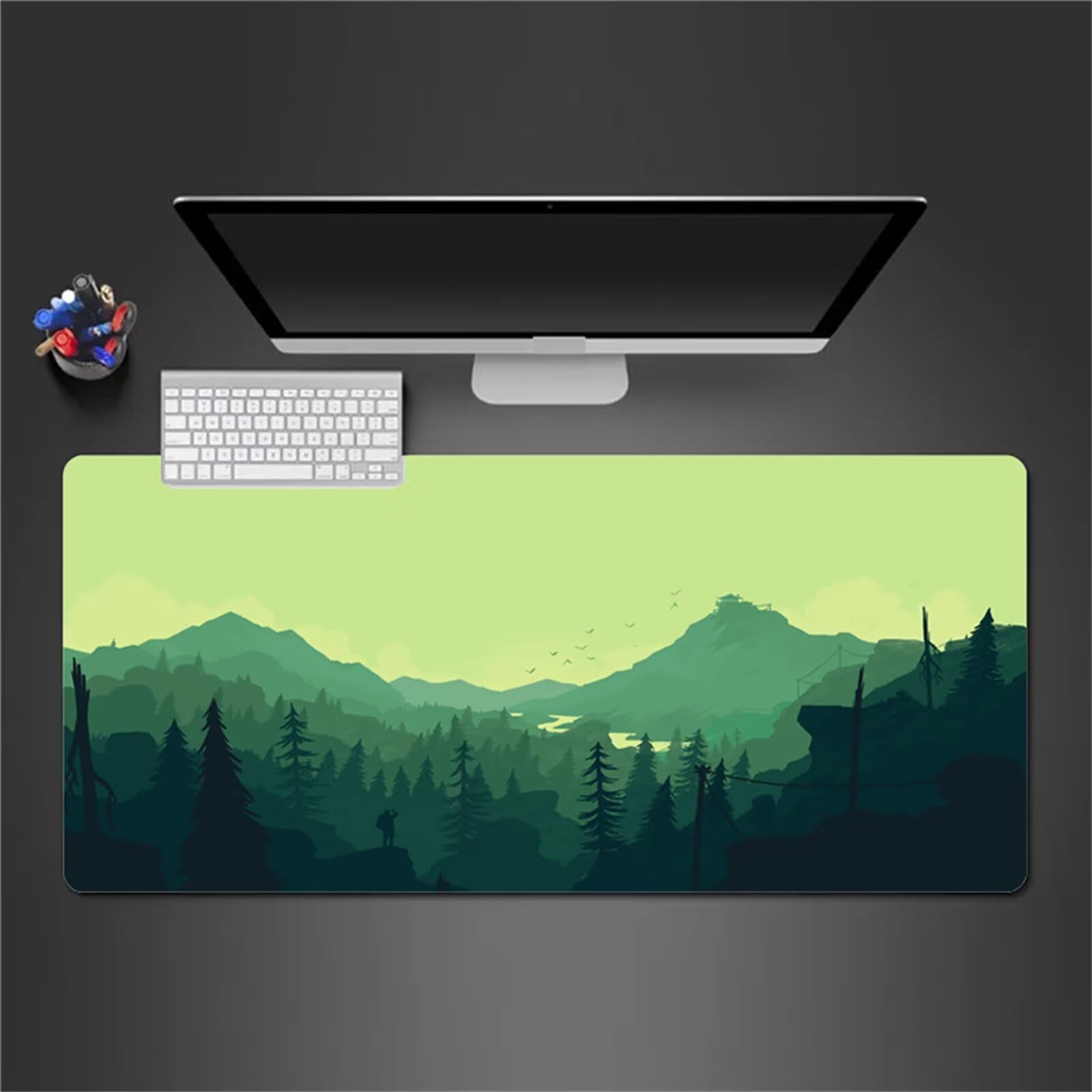 Alfombrilla Raton Gaming XXL 1200x600x2cm Alfombrilla de Ratón Grande Alfombrilla Gaming de Escritorio con Base Antideslizante para Gamers PC y Portátil (Naturaleza Selva)