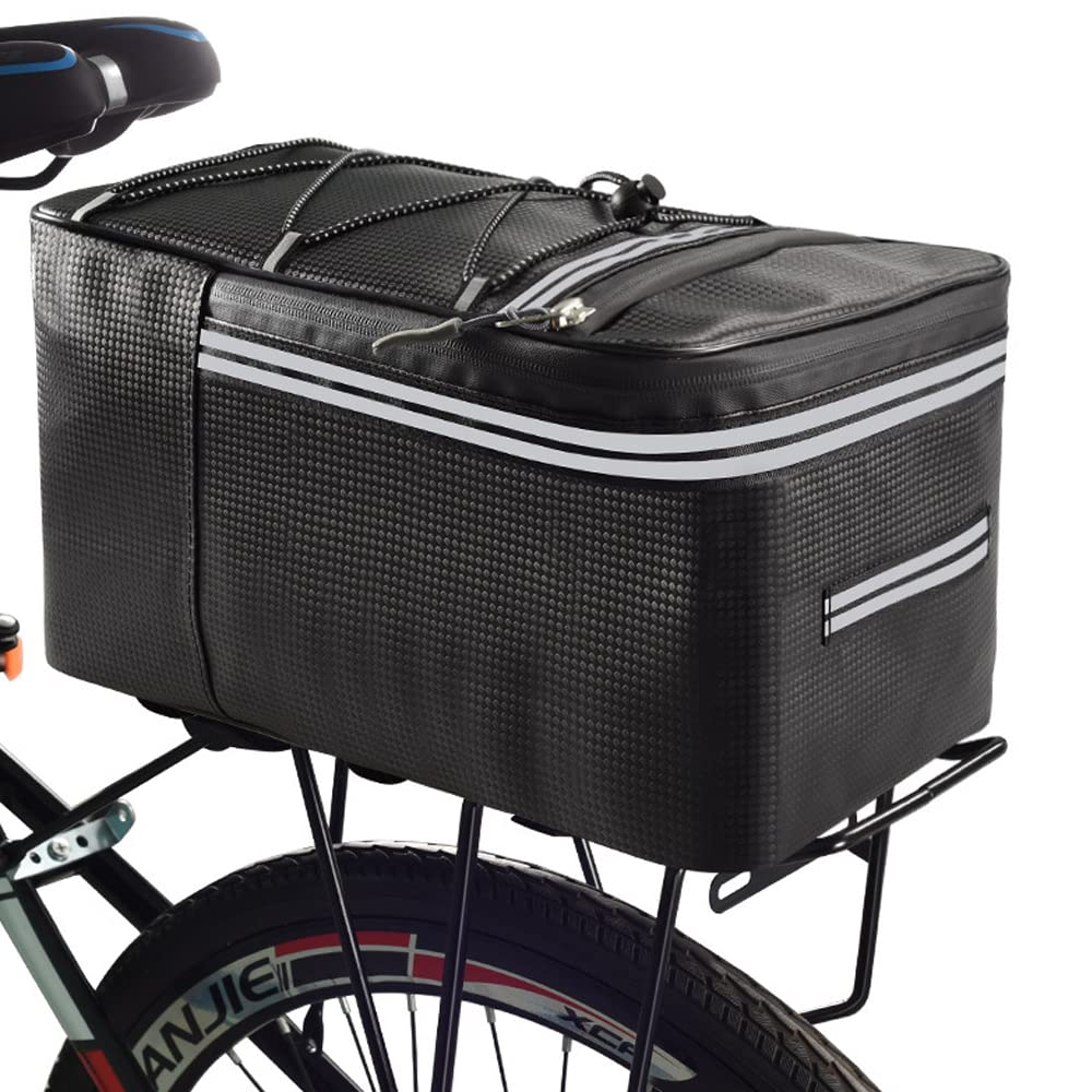 Vélo Sacoche Porte Bagages, Sac de Coffre de Vélo, Sacoche Coffre Siège Arrière Bicyclette, pour Articles Stockage Cyclisme Plein Déplacements Quotidiens (15L) Noir