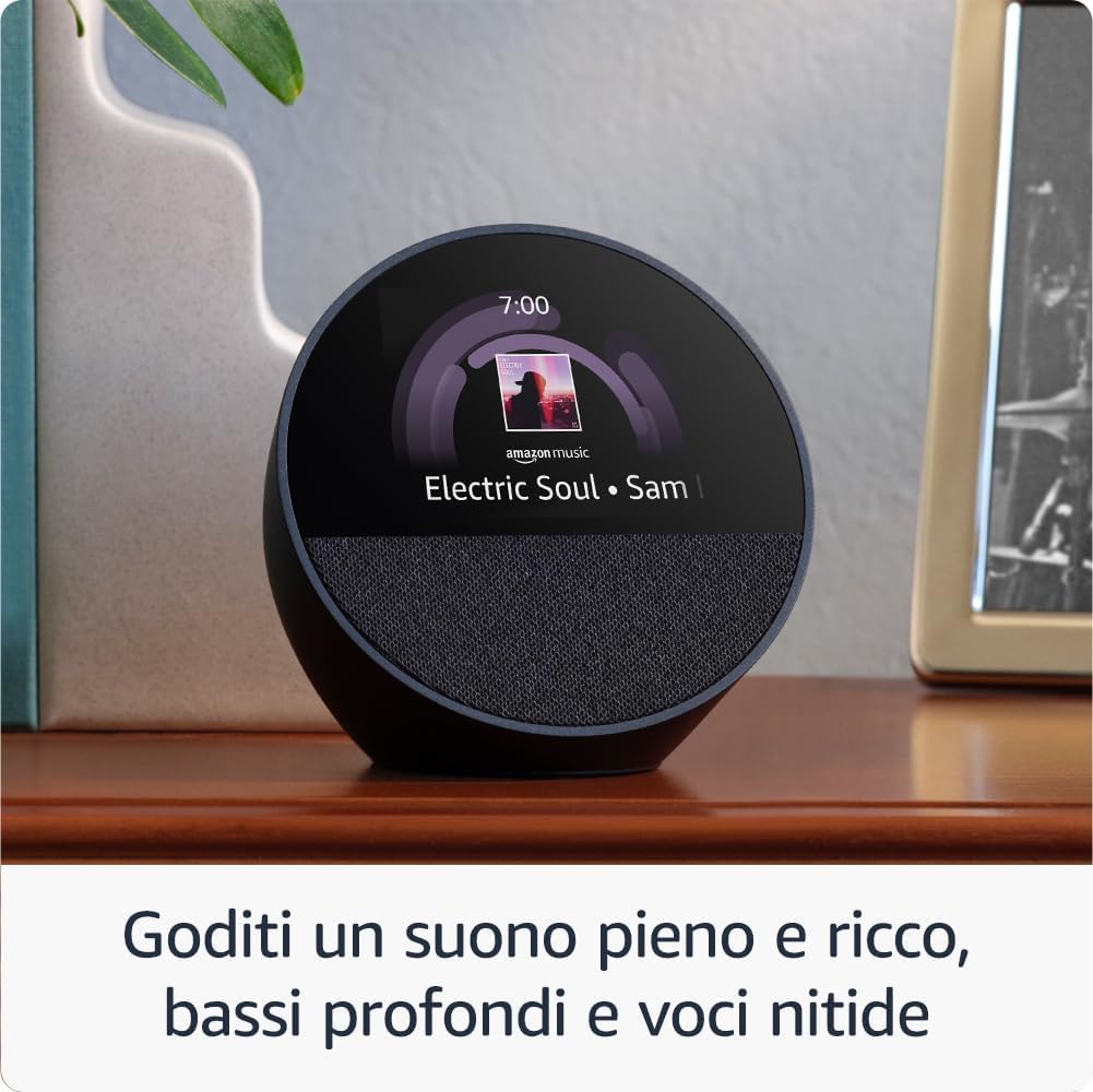 Echo Spot | Bianco + OSRAM SMART+ Presa intelligente con Matter, compatibile con Alexa - Kit di base per Casa Intelligente