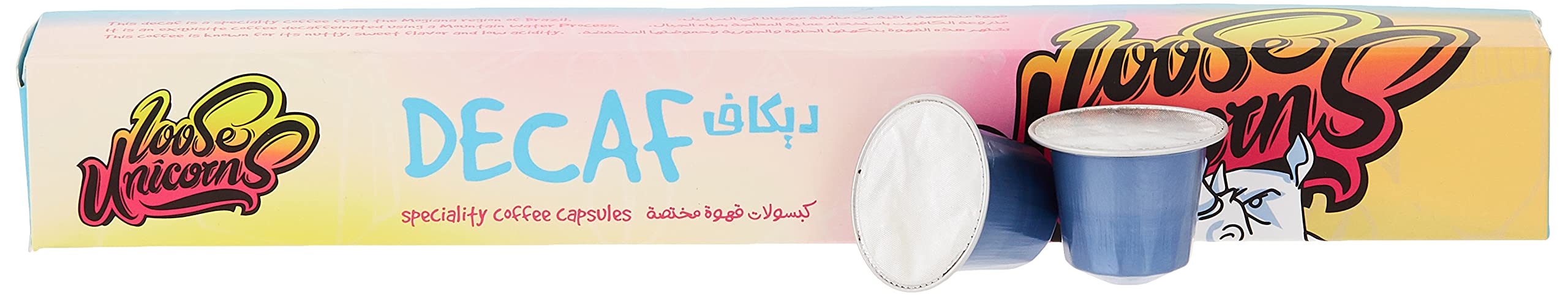 LOOSE UNICORNSSpeciality Decaf Nespresso Compatible Aluminium Coffee, 10 Capsules
