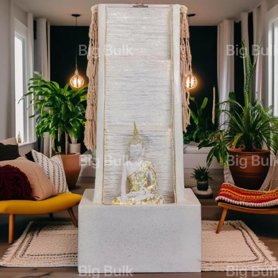 Image of Big Slate Buddha for Living Room Home Decor Garden Decoration and Drawing Room Indoor Fountain Outdoor Home Decor(100 cm X 45 cm X 45 cm)