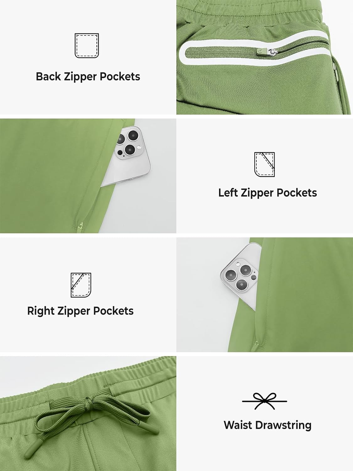 NORTHYARD Men's Joggers Pants with Zipper Pockets Lightweight Sweatpants Athletic Running Workout Track Pants for Men - Image 4