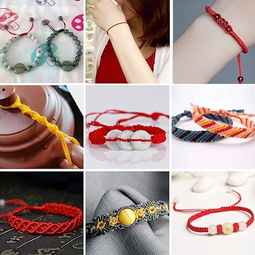 Miniatura 5 de Paybous Cordón de satén de nailon de 0.079 in x 110 yardas, cuerda de hilo trenzado para anudar chinos, pulseras de macramé, collares, fabricación