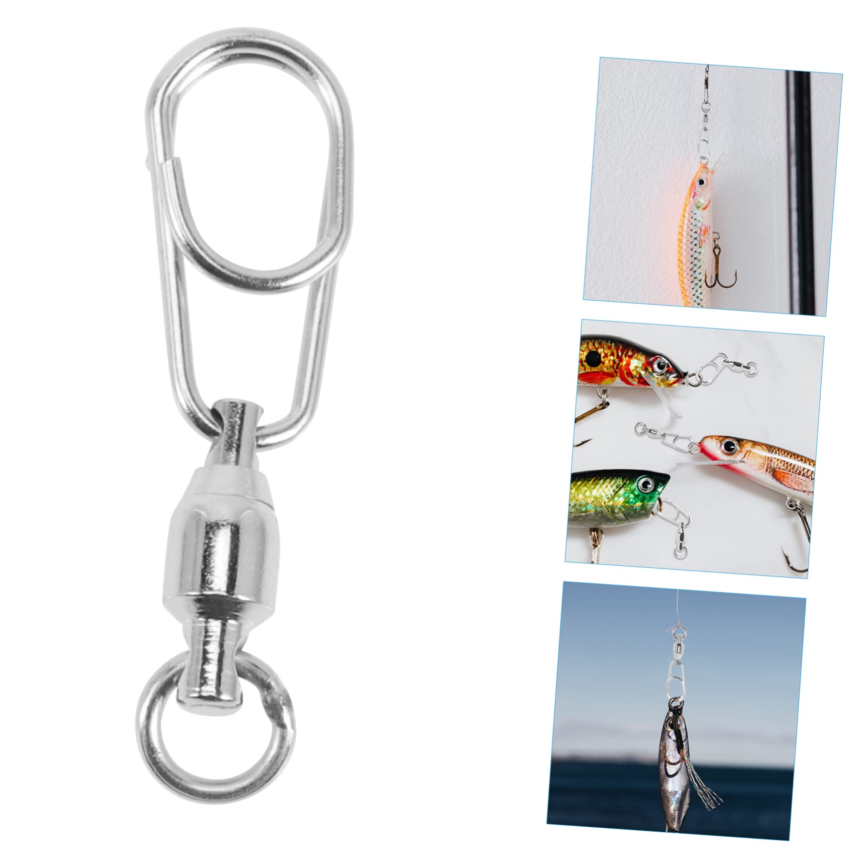 BESPORTBLE Connettore ad anello a otto cifre esca artificiale antiruggine canna girevole a scatto amo anello di collegamento di pesca clip per esche portatili Acciaio inossidabile