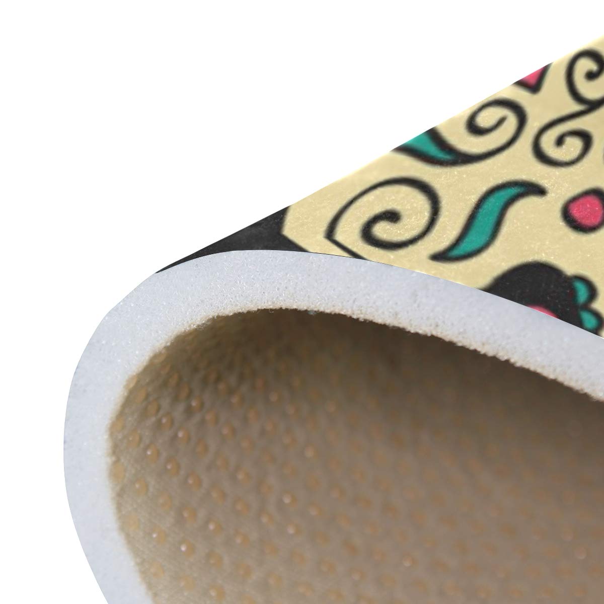 Amazon | SUKAU ラグマット スカル 髑髏柄 洗える 滑り止め付 100×150