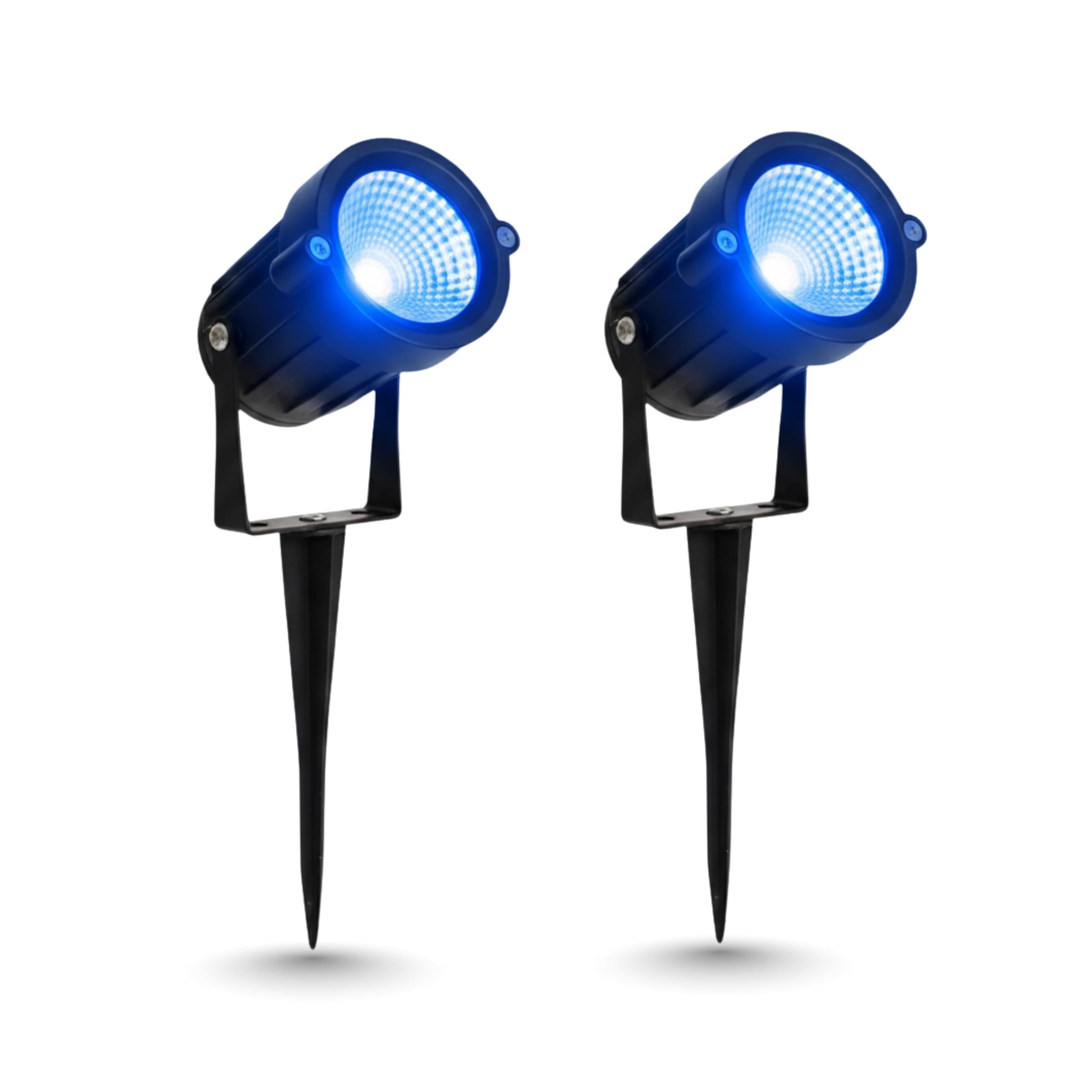 D'Mak 5W LED Spot and Spike Garden Light, Aluminium Die-Cast, Rustproof Garden Lighting for Outdoor Use (Blue, Pack of 2)-picture-13