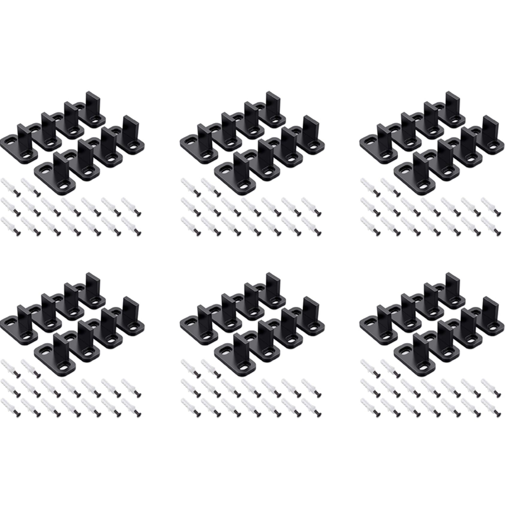Jnchdghwa Black 48X Sliding Barn Door Floor Guides Closet Door Guides Hardware Plastic Simple Floor Wall Mounted Bottom Track Guide