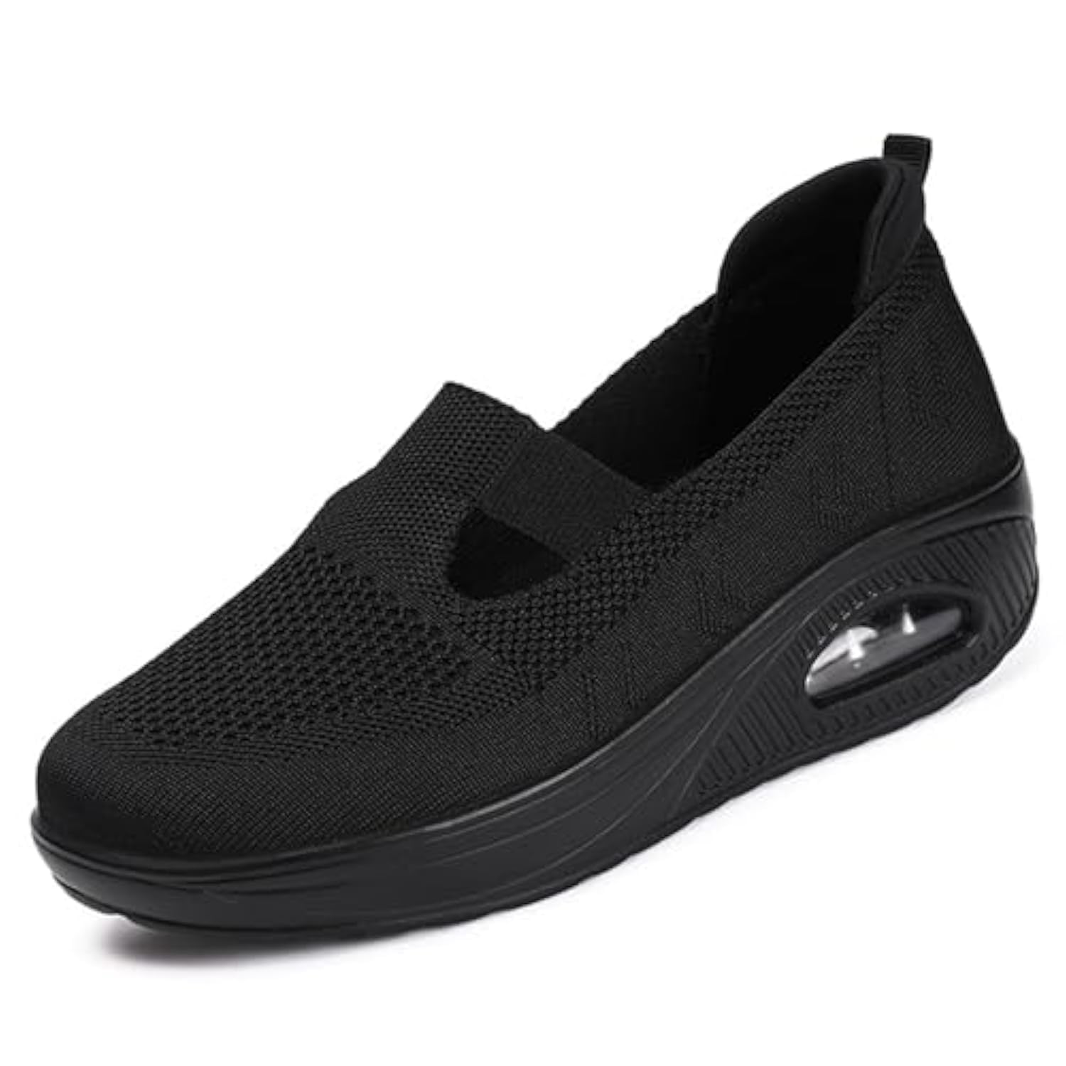 Women Nurse Platform Air Cushion Walking Sneakers Breathable Mesh Orthopedic Diabetic Wedge Slip Ons Mary Jane Toning Rocker Work Shoes