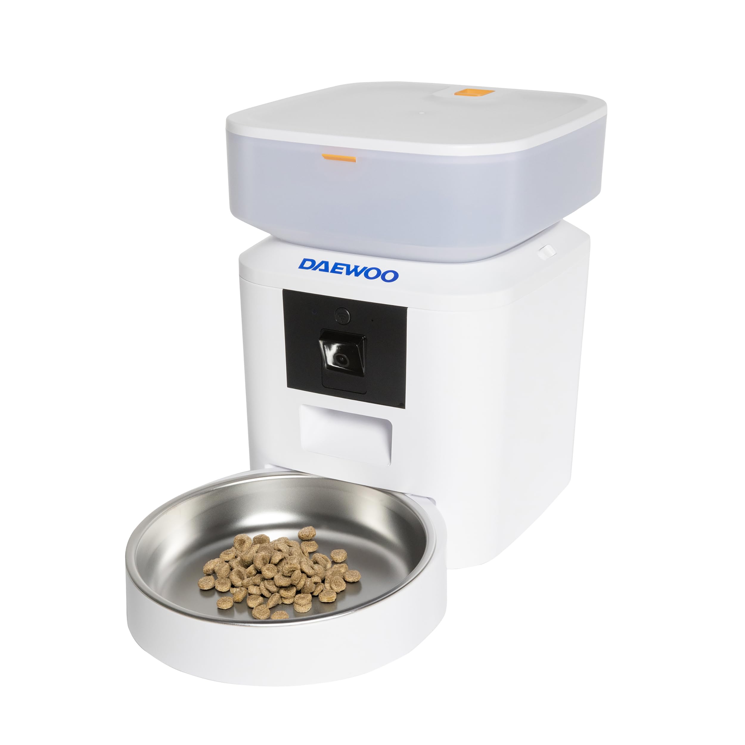 Daewoo - Distributore Automatico Cibo Gatti e Cani con Telecamera HD, Capacità 2L, Alimentazione Programmata Fino a 15 Pasti al Giorno, Microfono Integrato, Controllo Remoto tramite App Tuya