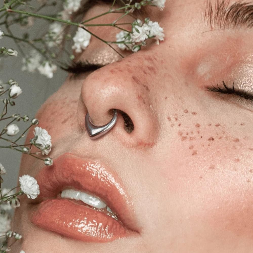 MOQIKAKA16G 8mm Septum Rings - Stainless Steel Segment Nose Rings for Women Men - Hinged Segment Nose Helix Cartilage Clicker Hoop Earrings for Daith Rook Tragus Piercing - Image 2