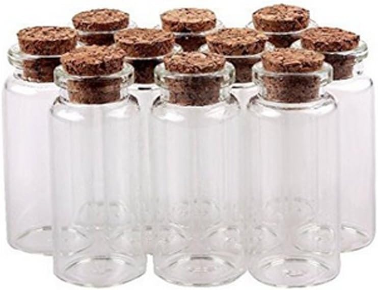 VASANA 12PCS 15ml Clear Glass Jars Bottles with Cork Stoppers DIY Decoration Small Wishing Glass Bottles Favors Mini Vials Cork Message Glass Bottle Vial Cork Wedding Decoration Party Favors