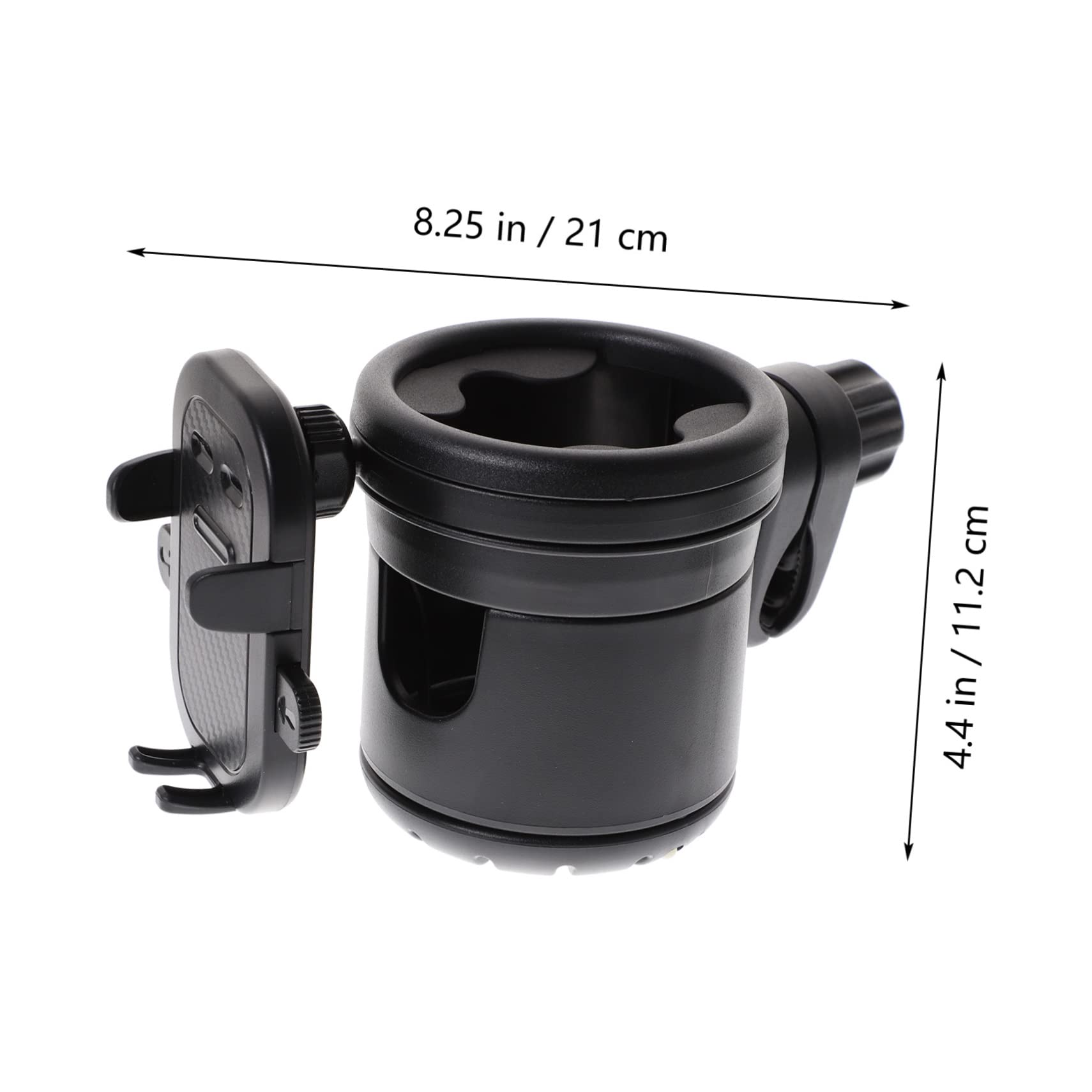 BESTonZON Portabicchieri per Passeggino Nero, Supporto per Biberon e Bottiglia in Plastica e Metallo, Antiscivolo per Bici e Carrozzina