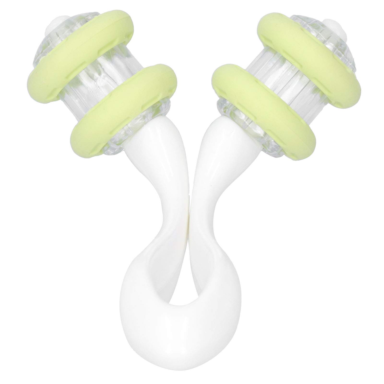 Ymiko Firming Lifting Slimming Massage Roller Tool for Leg Waist Arm, Arc handle, ergonomic design, easy to control The strength, V Type double rollers, suitable for legs, waist,