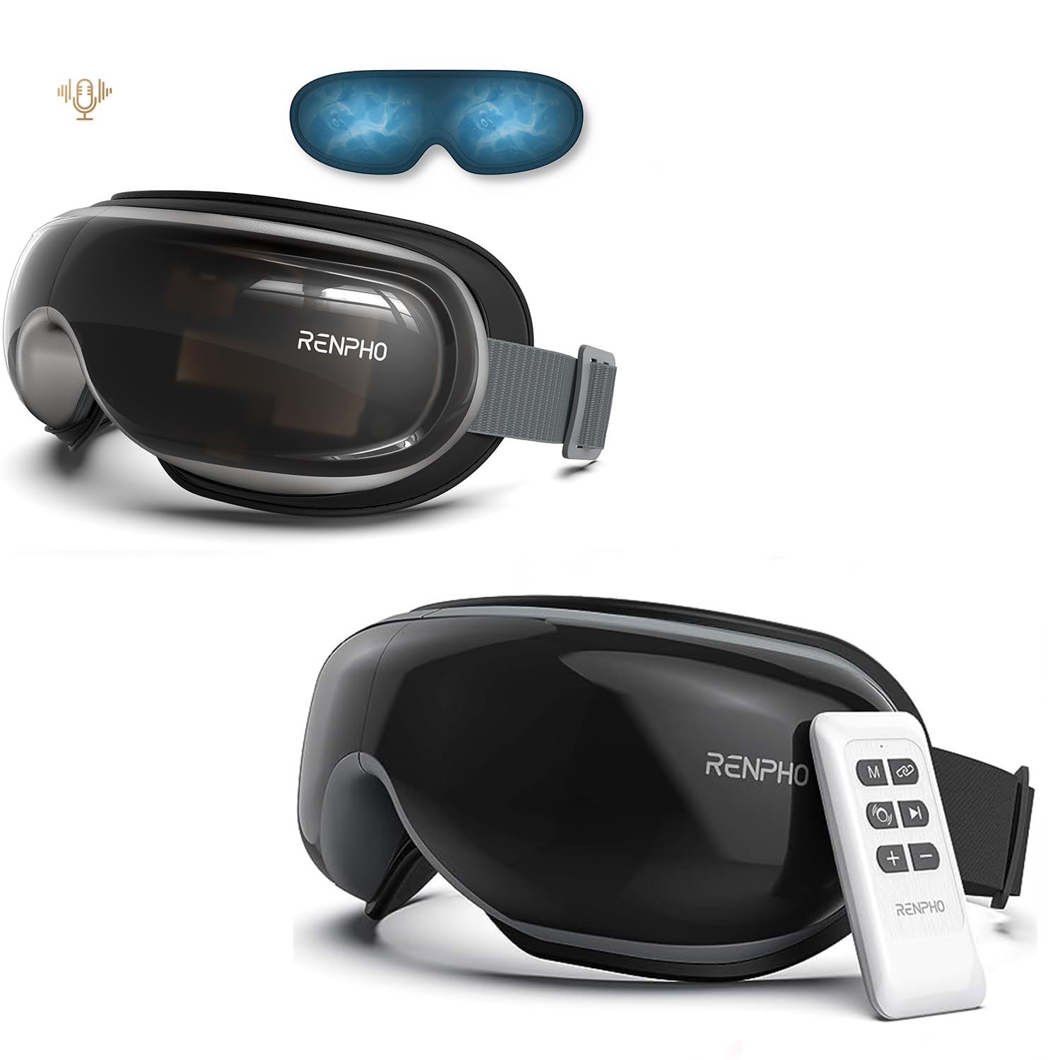 RENPHO Voice Controlled Eye Massager with Heat Heated Eye Massager for Migraine