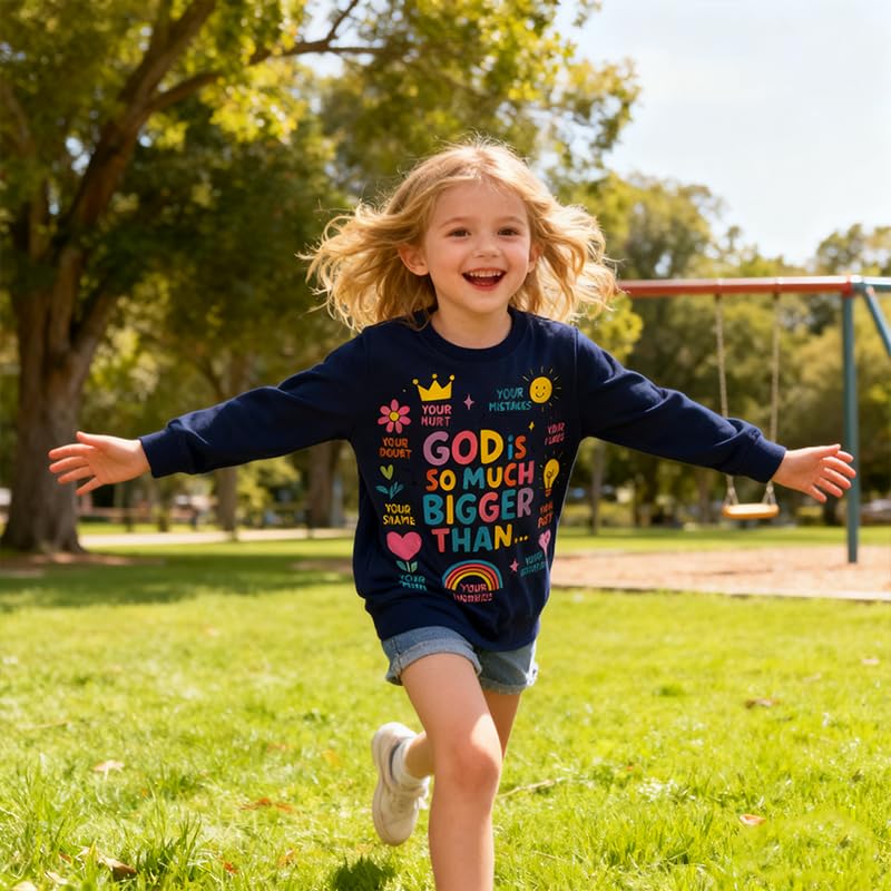 Image of Girls Cotton Crewneck Sweatshirt Size 2-10 Years Toddler Girls Kid Graphic Shirts