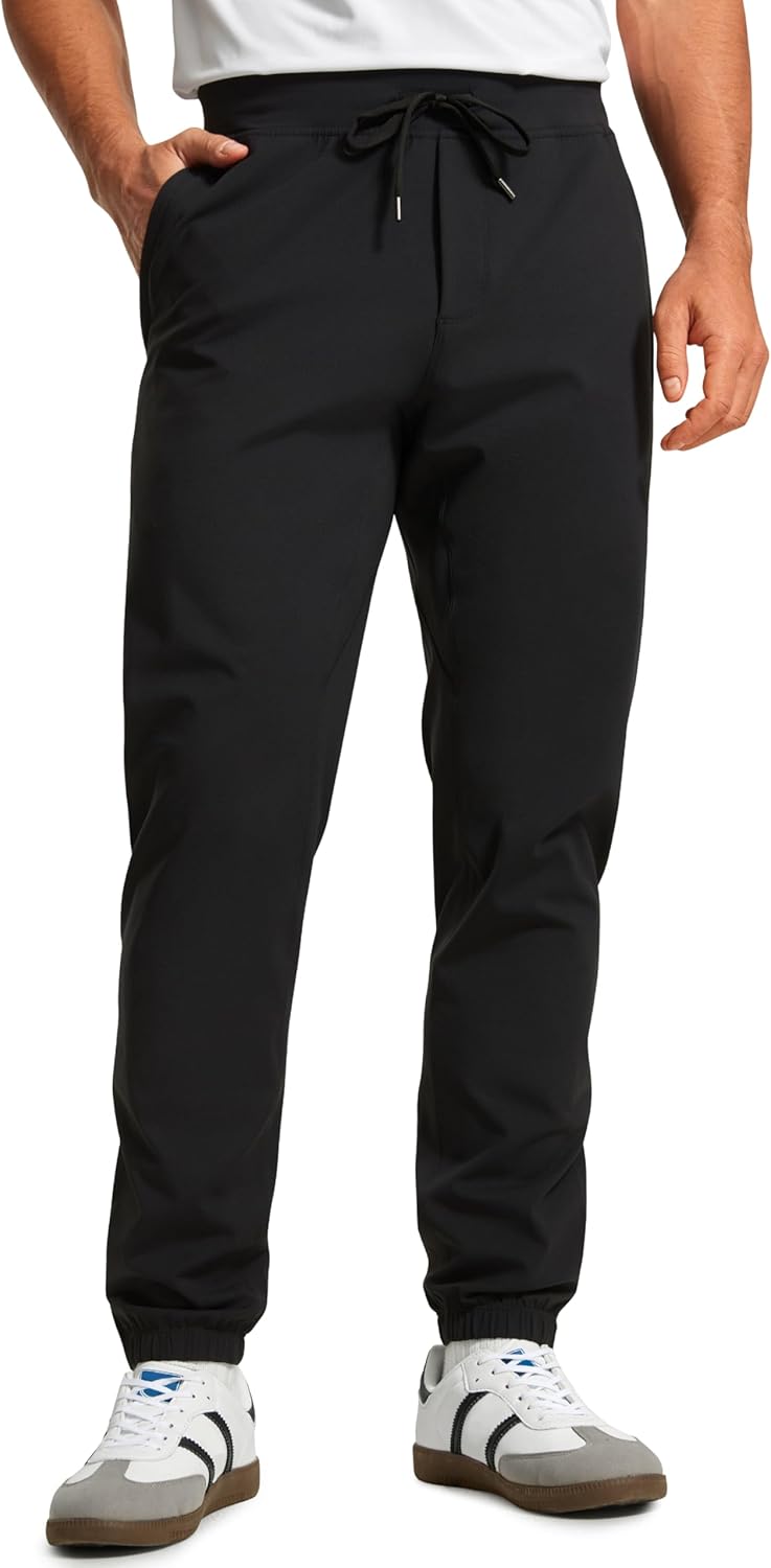 CRZ YOGA Men’s Lightweight Jogger – 30 Inches Pants with Side Pockets Elastic Stretchy Sports Pants