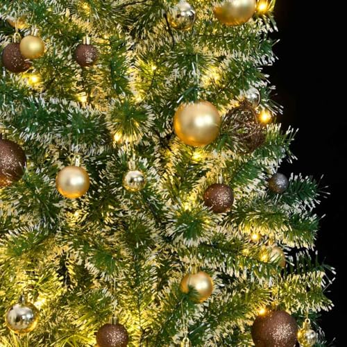 Árbol de Navidad con 300 luces LED integradas y ramas nevadas de gran densidad 4
