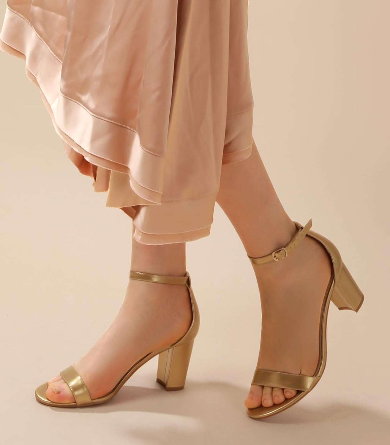 Ankis Heels for Women Open Toe Ankle Strap Chunky Heel Sandals 2.75 Inch - Image 4