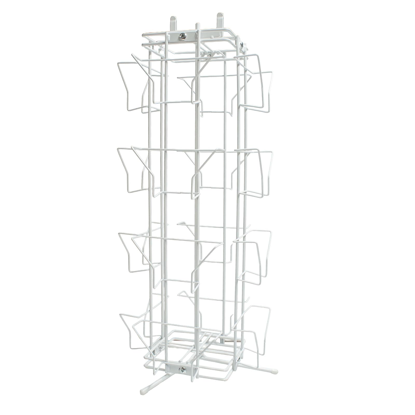 5.5" x 5.5" Rotating Counter Greeting Card Stand 16 Pockets in White Retail Shop Display - Flat Pack (K91W)