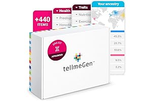 tellmeGen Advanced DNA Test:400+ Health, Ancestry, Traits, and Fitness Reports