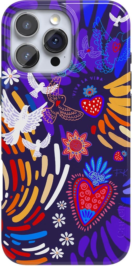 CaselyiPhone 16 Pro Max Case | Viva La Vida | Frida Kahlo Collage | Classic Ultra Slim Case Design | Compatible with MagSafeClimatePartner certified