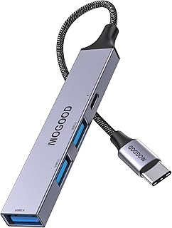 MOGOOD USB C Hub Support Charging USB Multiport Adapter,USB C to USB Hub with 60W PD,USB Splitter for Laptop Compatible with Mac Pro,iMac,iPad Pro,Chromebook,Dell XPS,Samsung,and More Type C Devices