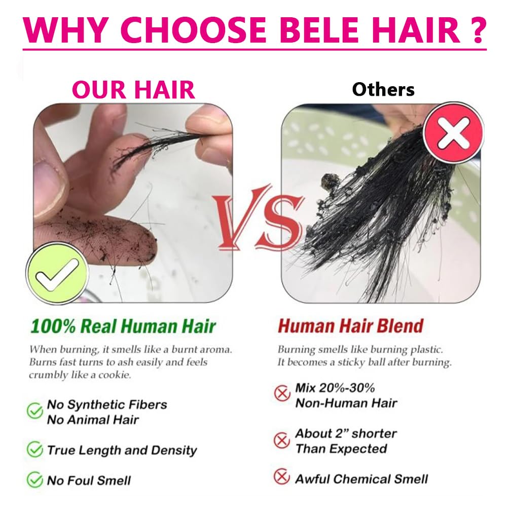 Bele 12A Yaki Straight Human Hair Bundle 20 22 24 inch Brazilian Kinky Straight Human Hair Weave 3 Bundles for Women Natural Color Can be Dyed or Bleached - Image 3