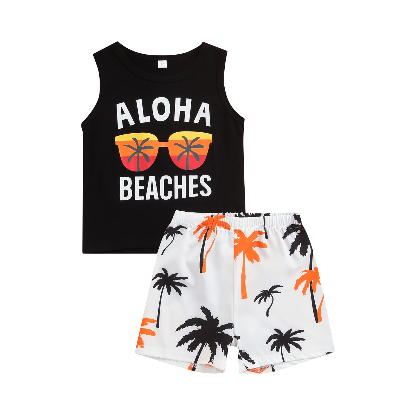 Thorn TreeToddler Boys Shorts Set Seaside Printed T-Shirt+Shorts 2Pcs Little Boy Outfits Summer Clothes Suit