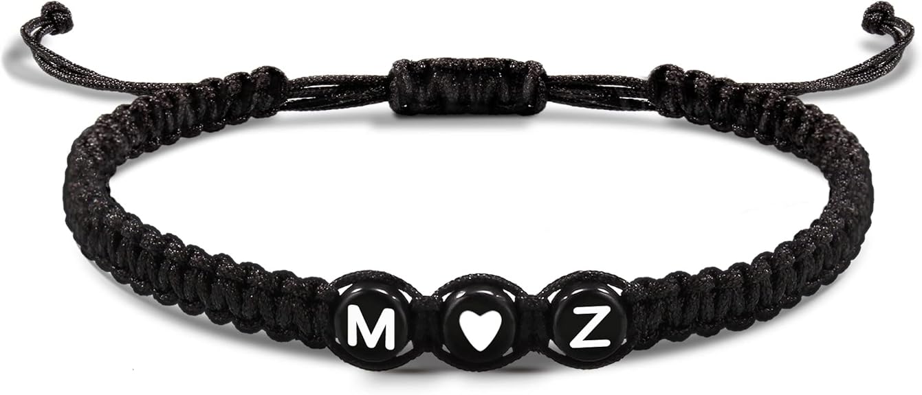 Initial Bracelets for Women Men's Bracelets Gifts for Girlfriend Boyfriend Letter Bracelets I Love You Gifts for Her Him Best Friend Birthday Gift Christmas Jewelry