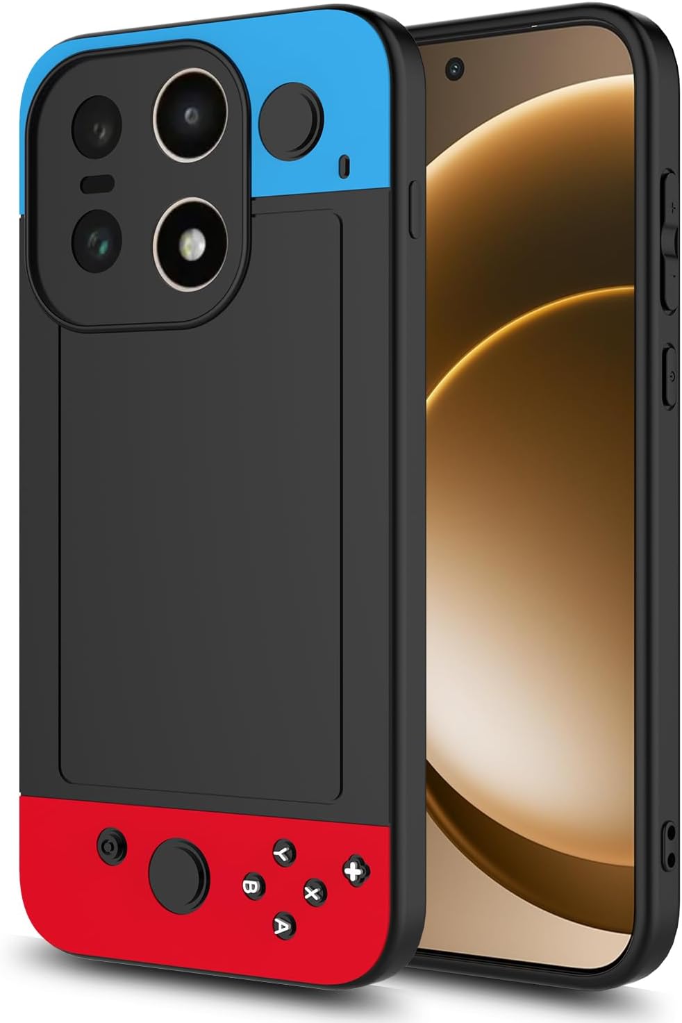 for Oneplus 12R Case,OnePlus 12R 5G (2024),1+12R,3D Cartoon Cute Kawaii Fun Cool Funny Video Game Controller Design Phone Case,Full Body Protection Cover for man Women Gamer Red Yellow Black image 5