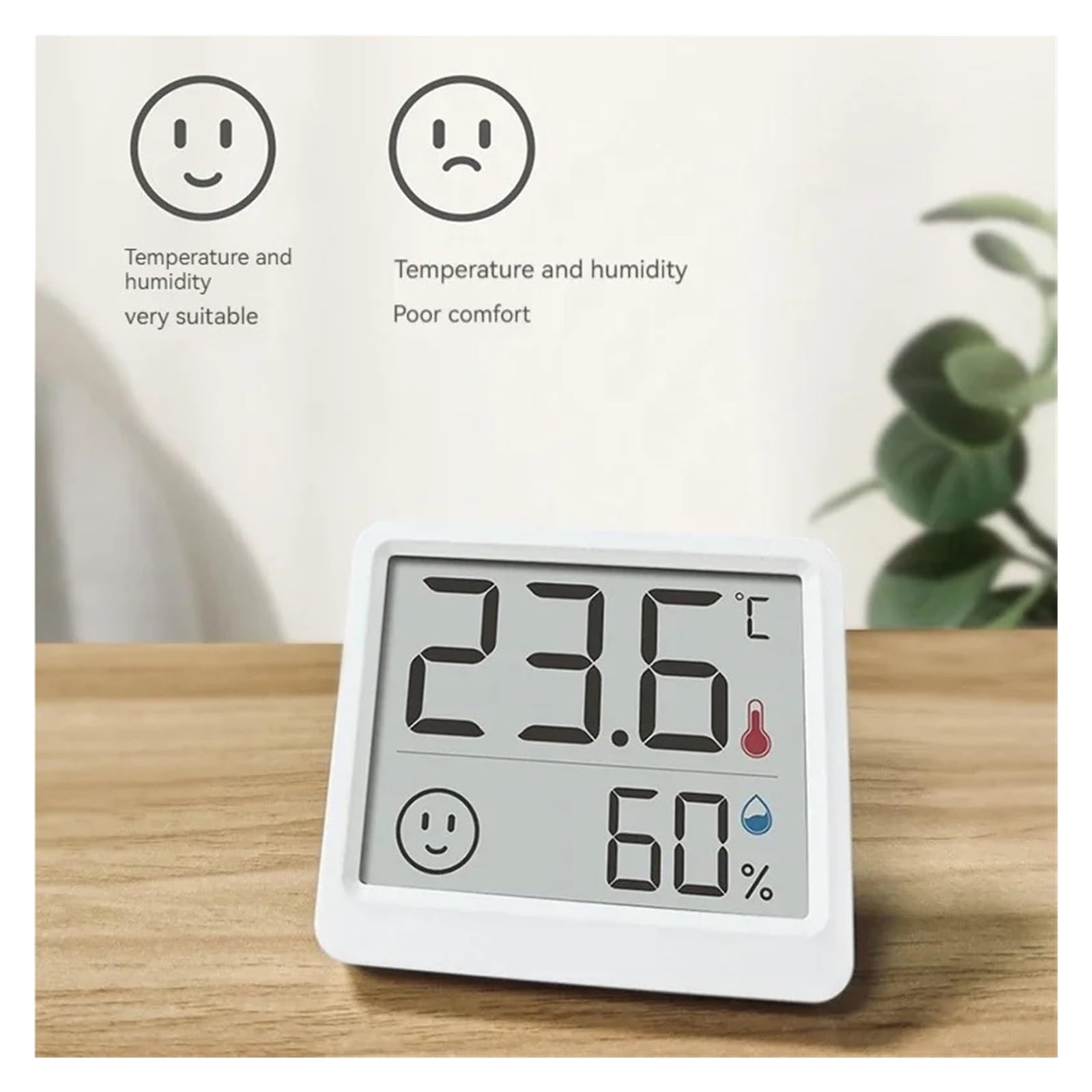 2,5-calowy LCD Elektroniczny Cyfrowy Miernik Temperatury I Wilgotności Termometr Wewnętrzny Higrometr Czujnik Pogody Zegar DokłAdne I łAtwe Do Odczytania(3pcs)