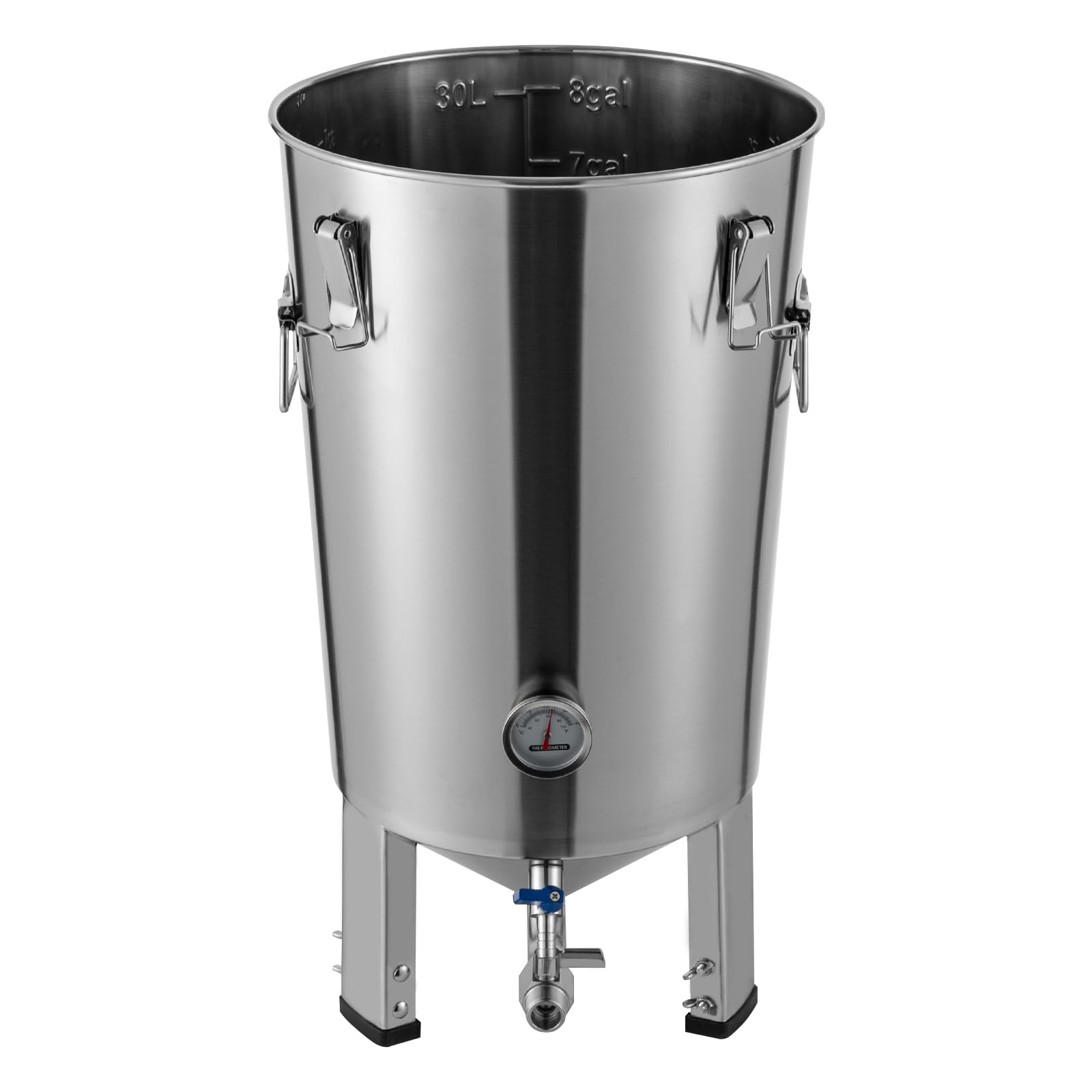 Fermentatore conico, contenitore di fermentazione in acciaio inox da 32 l, con indicatore di temperatura, impianto di birra, fermentatore per birra