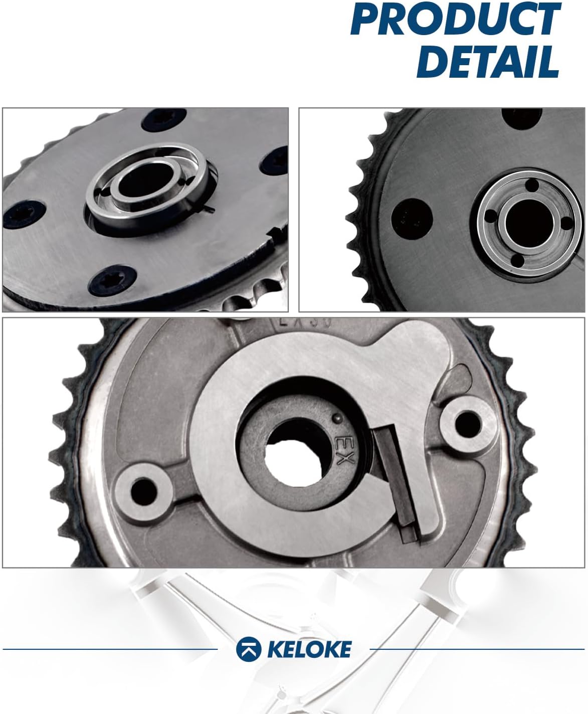 KELOKE 2PCS Engine Exhaust & Intake CVVT Camshaft Gear Compatible with 2017-2022 Hyundai Elantra/Kona/Veloster & Kia Forte/Soul/Seltos, 2.0L, CVVT Gears Replace# 24350-2E700,24370-2E020