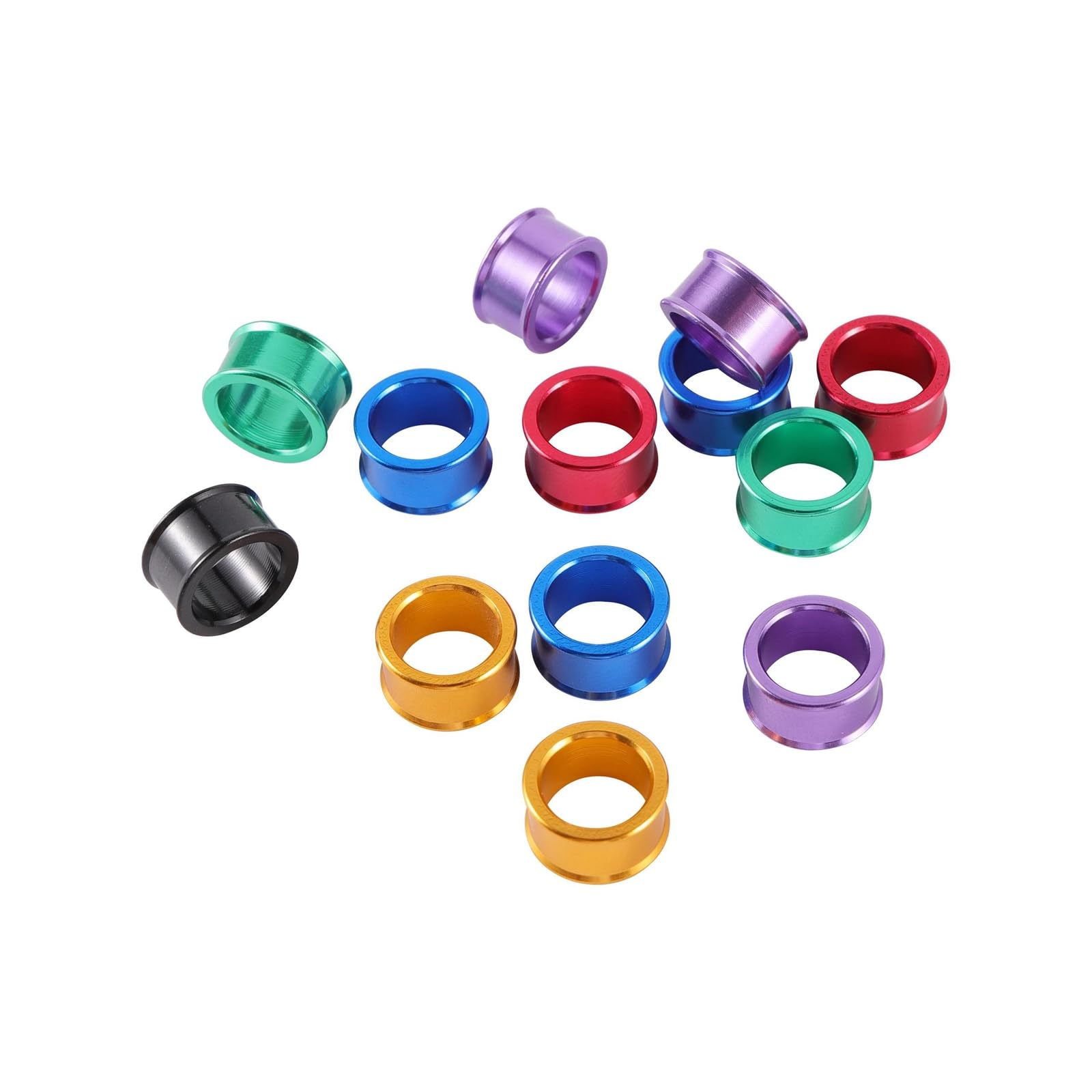 Anillas de aluminio para patas de aves, 20 anillos de aluminio for patas paloma, multicolor, 8 mm diámetro interior(Gold)
