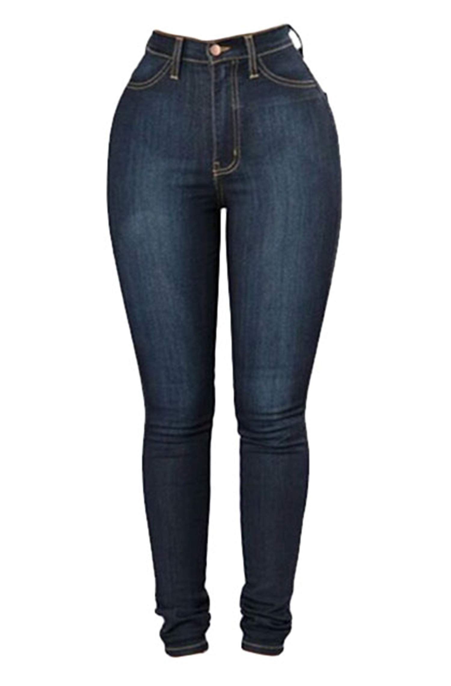 Andongnywell Womens Mid Waist Stretchy Denim Skinnys High Rise Skinny Jeans Butt Lifting Stretch Denim Pants Slim Trouser