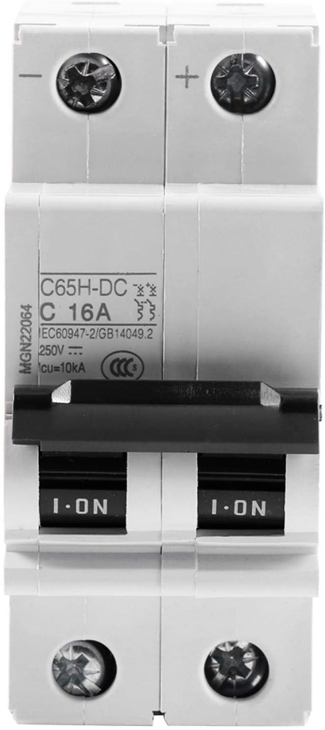 DC Circuit Breaker Solar System, Solar DC Din Rail Breaker, 63A Low Voltage Circuit Breaker for Solar Panels Grid System Wind Solar and Many Other