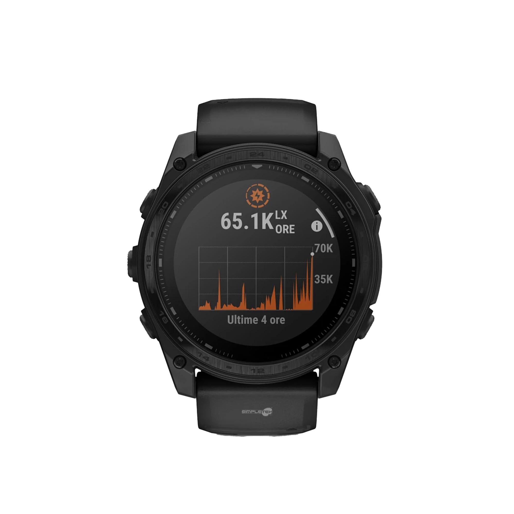 SIMPLETEK - Smartwatch Tattico 51mm Ricarica Solare Titanio GPS Multibanda