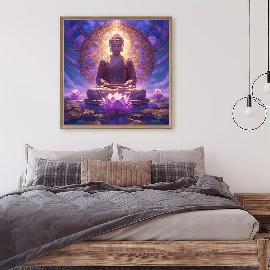Diamentowe rzeźby malarskie, diamentowe malowanie dla dorosłych Lotus, DIY ścieg krzyżykowy diament dla dzieci i początkujących, pełny wiertło diamentowe malowanie do dekoracji domu 90x90cm 5-132