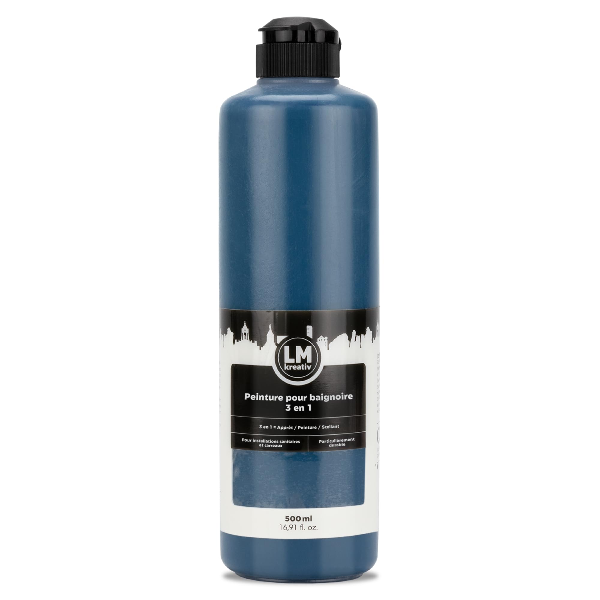 LM-Kreativ Peinture pour Baignoire 3 en 1 2K 500 ml - Bleu Fresco - Peinture pour Carrelage de Salle de Bain, Baignoires, Receveurs de Douche et Lavabos - Très Couvrante