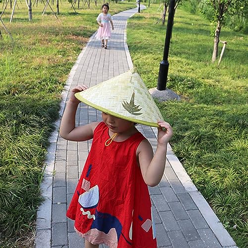 Unisex Child Traditional Sun Hat Funny Carnivals Cone Hat For Children Camping Casual Bamboo Weaving Sunproof Hat3