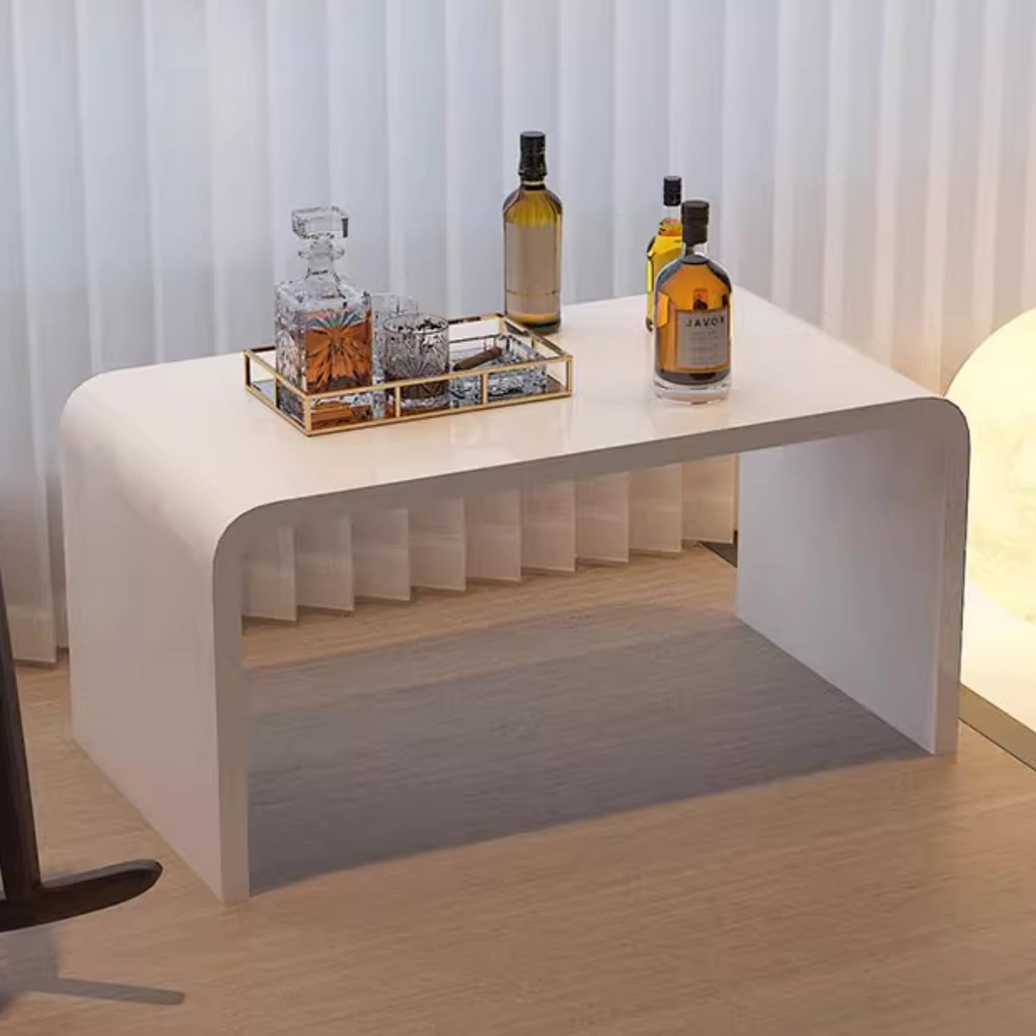 Acrylic 24" Small Table-Multipurpose Modern Furniture for Use as Lap desks, Acrylic Side Table or End Table in Living Rooms, Bedrooms and Offices: White