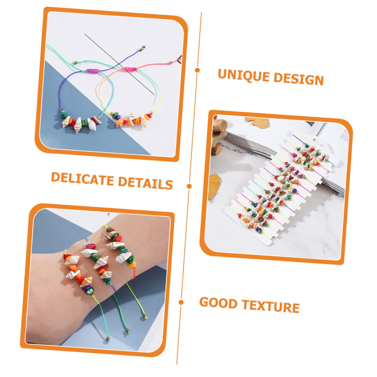 CALLARON Pulsera De Caracola Pulsera De Concha Tobillera De Playa Pulseras para Mujer Tobillera para Mujer Tobillera De Concha Pulseras De Amistad Cuerda De Cera