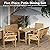 Outsunny 5 Piece Wooden Patio Dining Set for 6, Outdoor Conversation Set with 2 Armchairs, 2 Loveseats, and Dining Table with Umbrella Hole for Backyard, Garden, Light Brown