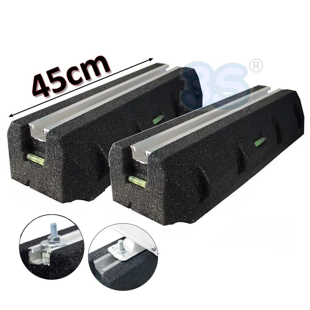Par de bases suelo de 45 cm eco-block antivibración, capacidad de carga 550 kg