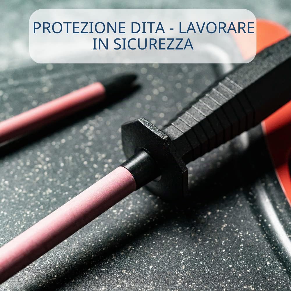 Westmark Acciaino + Custodia Protettiva, Lunghezza: 50,6 cm, Rubino Sinterizzato/Plastica, Sieger-Long-Life, Rosso/Nero, 197222E6