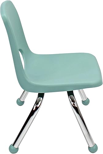 Miniatura 5 de Factory Direct Partners 10377-SF Silla escolar apilable de 10 pulgadas, asiento apilable para estudiantes con patas de acero cromado y deslizadores