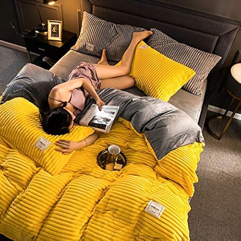 Duvet Cover Einfarbige Flanell Bettbezug Cover