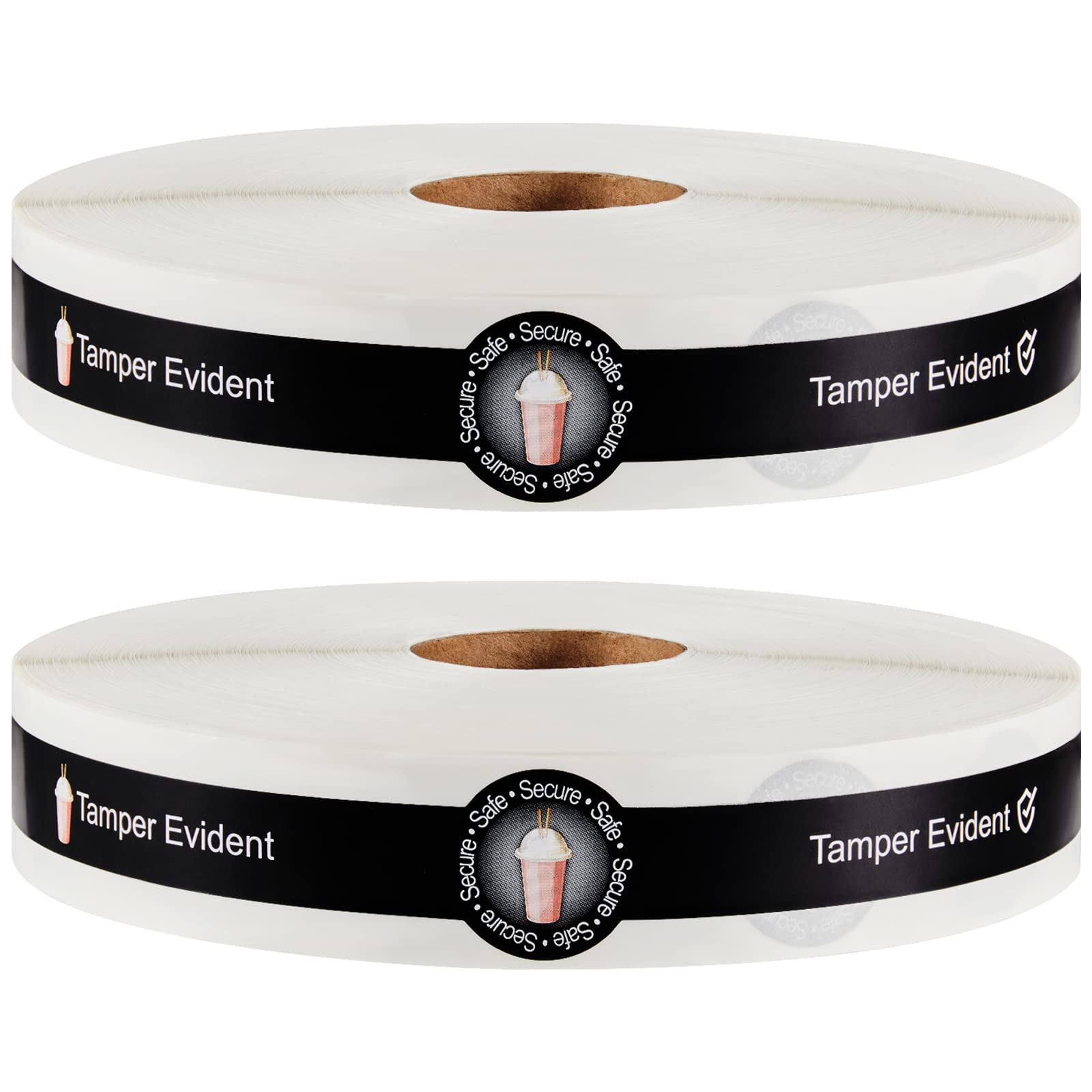 Zonon 1200 Pcs Safe Secure Tamper Evident Seals for Drink Lids, Food Delivery Stickers Sealed for Freshness Labels Drink Food Coffee Milk Tea Ice