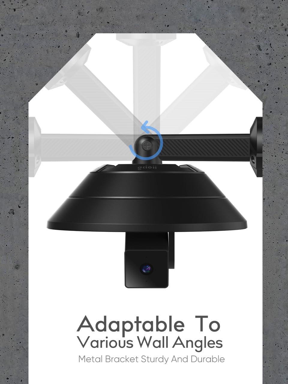 Gcioii Wandhalterung und wetterfeste Schutzhülle für WYZE Cam Pan V3/V2/V1, Blink Mini Pan-Tilt, Eufy Cam E220, Kasa Indoor Pan und Tapo C200 (1 Packung schwarz, Kamera nicht im Lieferumfang
